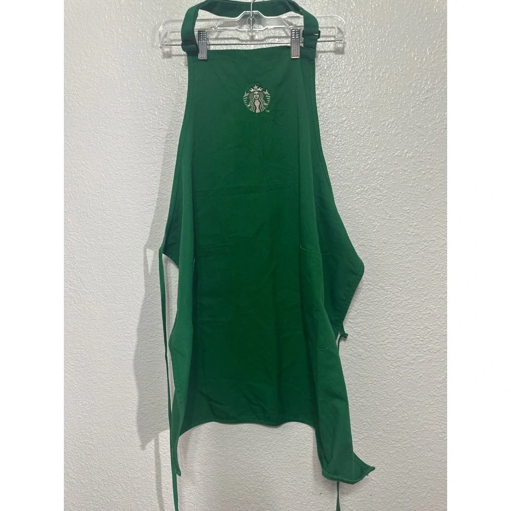 Starbucks Barista Apron Coffee Shop Uniform Embroidered Logo Pockets - Picture 3 of 10